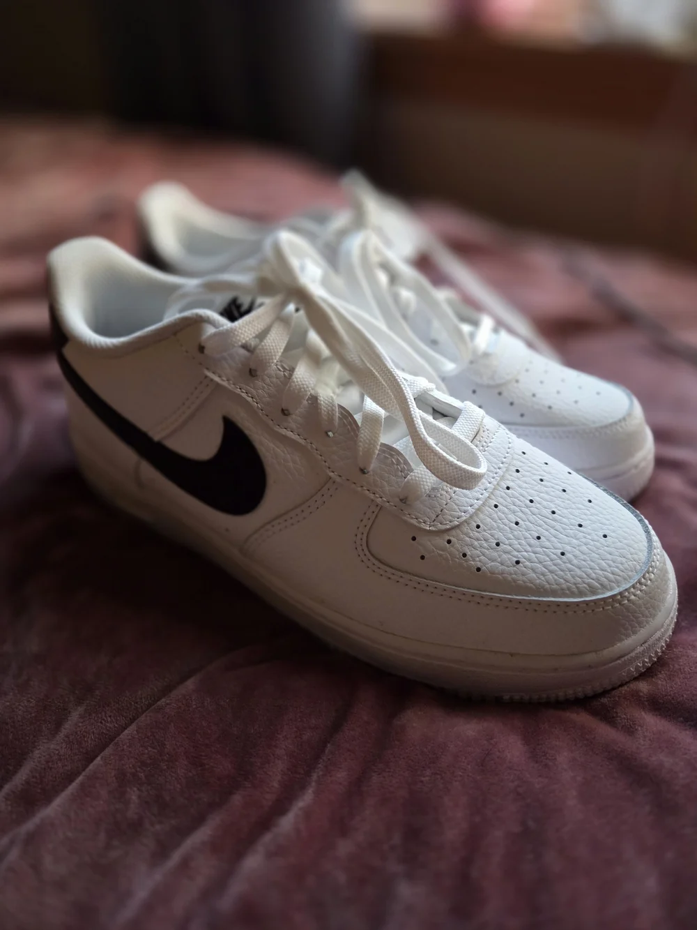 New!!! Nike Air Force 1 Low White Black - Youth 7 New (8.5 Womens)